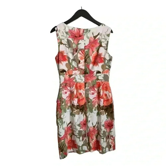 Connected Apparel Dress Size 10 Floral Sleeveless Dress with Back Zipper - Picture 3 of 6